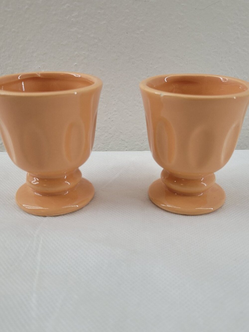 Calandiva Ceramic Pastel Egg Cup set of 2 matching Soft Pastel Terra Cotta